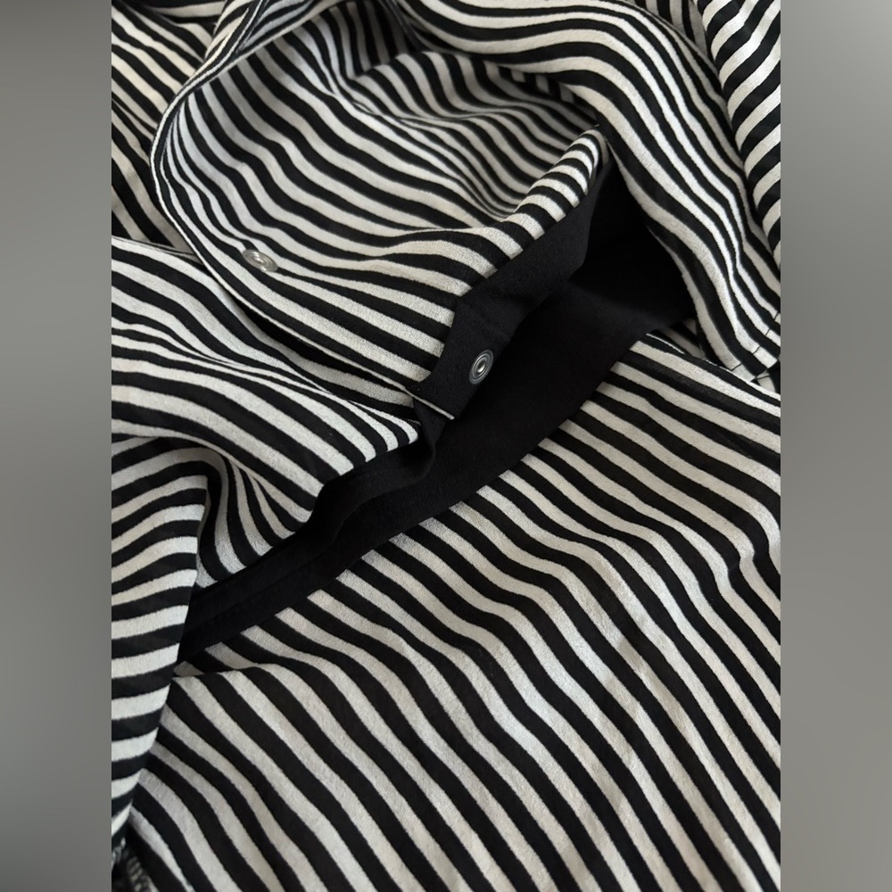 A.L.C. Silk Striped Button Down Skirt Size 8 - Picture 7 of 14